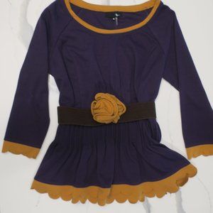 NWT Ryu Purple Shirt 3/4 Sleeve Medium